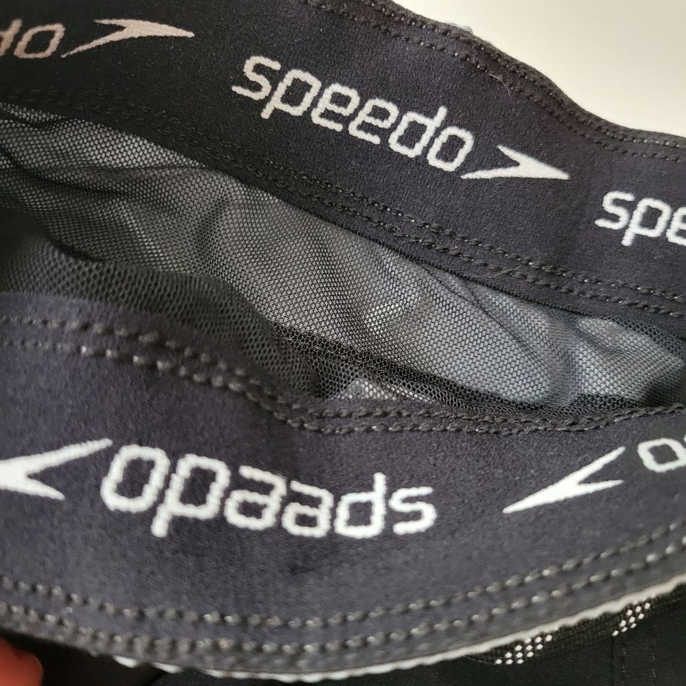 $50 NEW SPEEDO MARINA GRAY BLACK STRETCH FLEX VOLLEY SHORTS w/ liner L large NWT - Picture 8 of 15